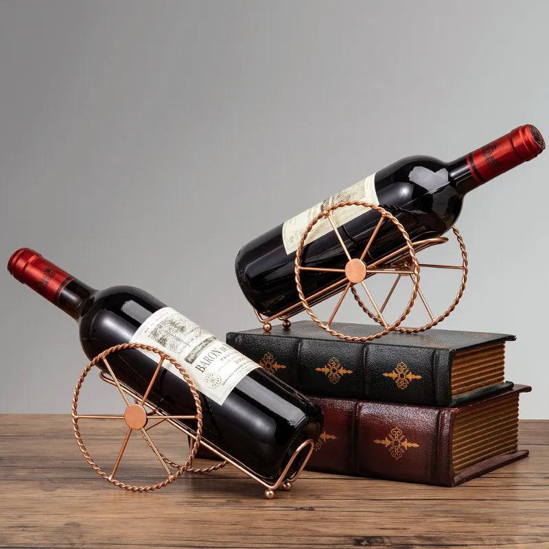 Creative Metal Wine Rack Vintage Wine Bottle Storage HomeRoots Supply