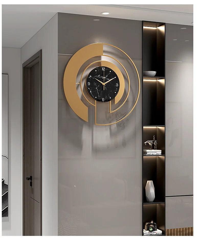 Nordic Wall Clocks Stylish Metal Living Room Clocks Elegant Rooms Ornaments Clock Mechanism Silent Luxury Clock Watch Decoration HomeRoots Supply