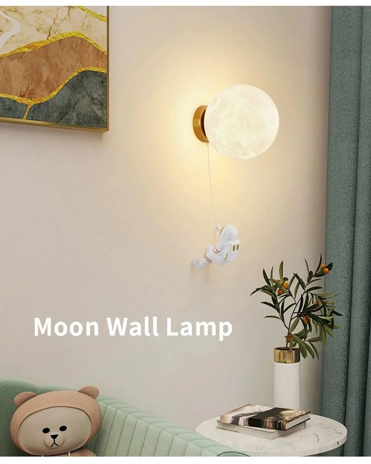 Astronaut LED Moon Wall Lamp HomeRoots Supply