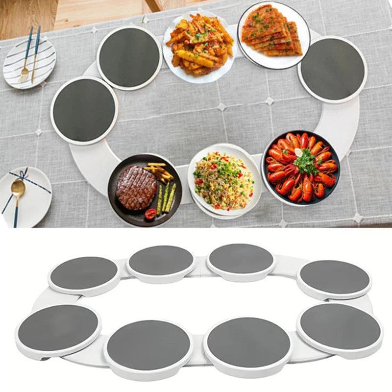 Rotating Dining Table Tray Food Serving Lazy Susan Tray Rotating Meal  for Home Restaurant Kitchen HomeRoots Supply