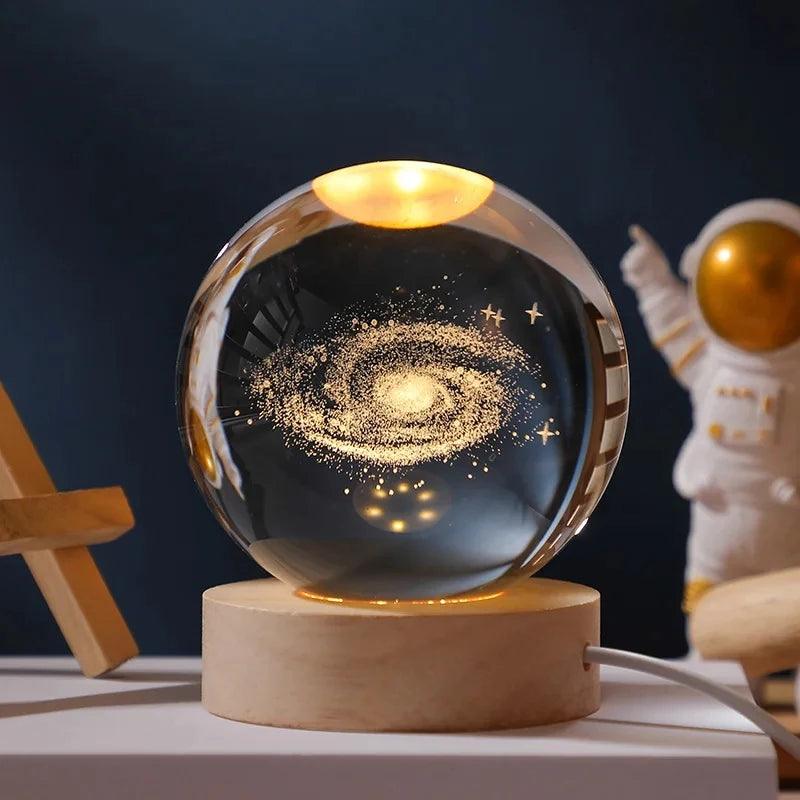 LED Night Light Milky Way Galaxy .Solar System. Crystal Ball Children Night Lamp HomeRoots Supply