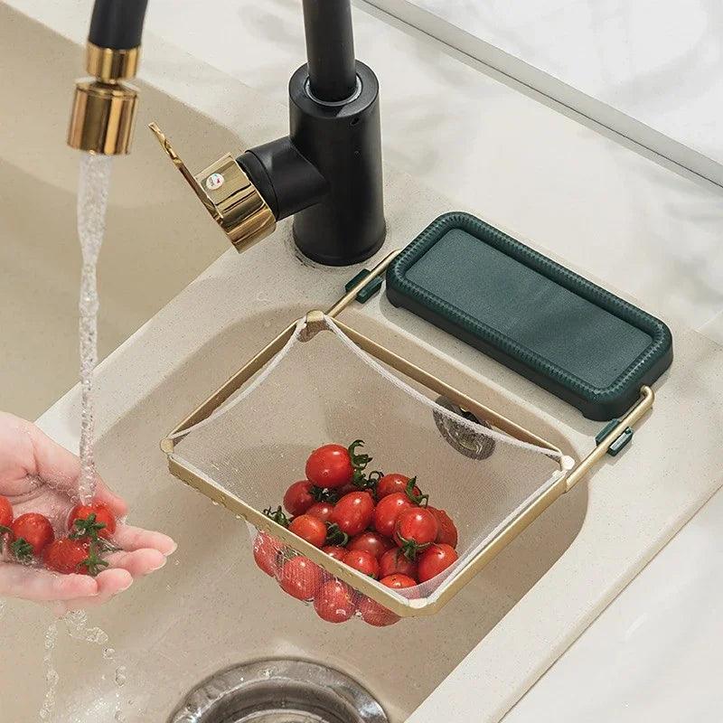 Sink Filter Rack Kitchen Foldable Sink Strainer HomeRoots Supply