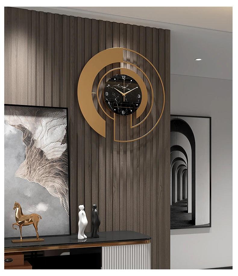 Nordic Wall Clocks Stylish Metal Living Room Clocks Elegant Rooms Ornaments Clock Mechanism Silent Luxury Clock Watch Decoration HomeRoots Supply