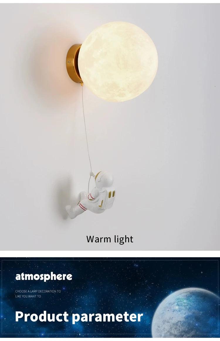 Astronaut LED Moon Wall Lamp HomeRoots Supply