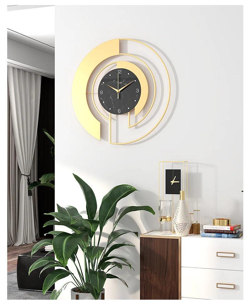 Nordic Wall Clocks Stylish Metal Living Room Clocks Elegant Rooms Ornaments Clock Mechanism Silent Luxury Clock Watch Decoration HomeRoots Supply