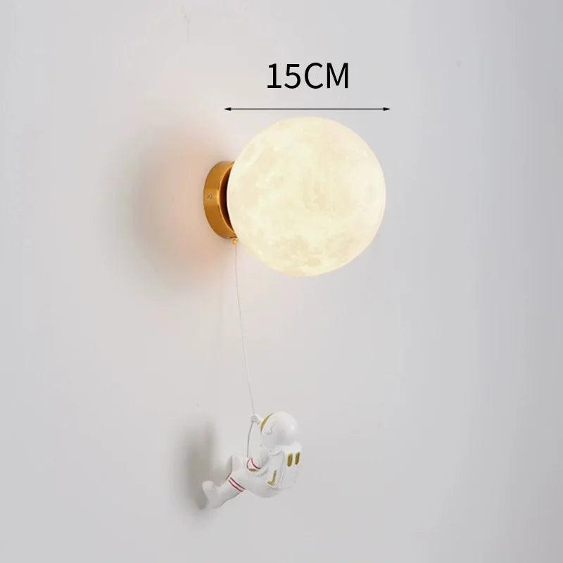 Astronaut LED Moon Wall Lamp HomeRoots Supply