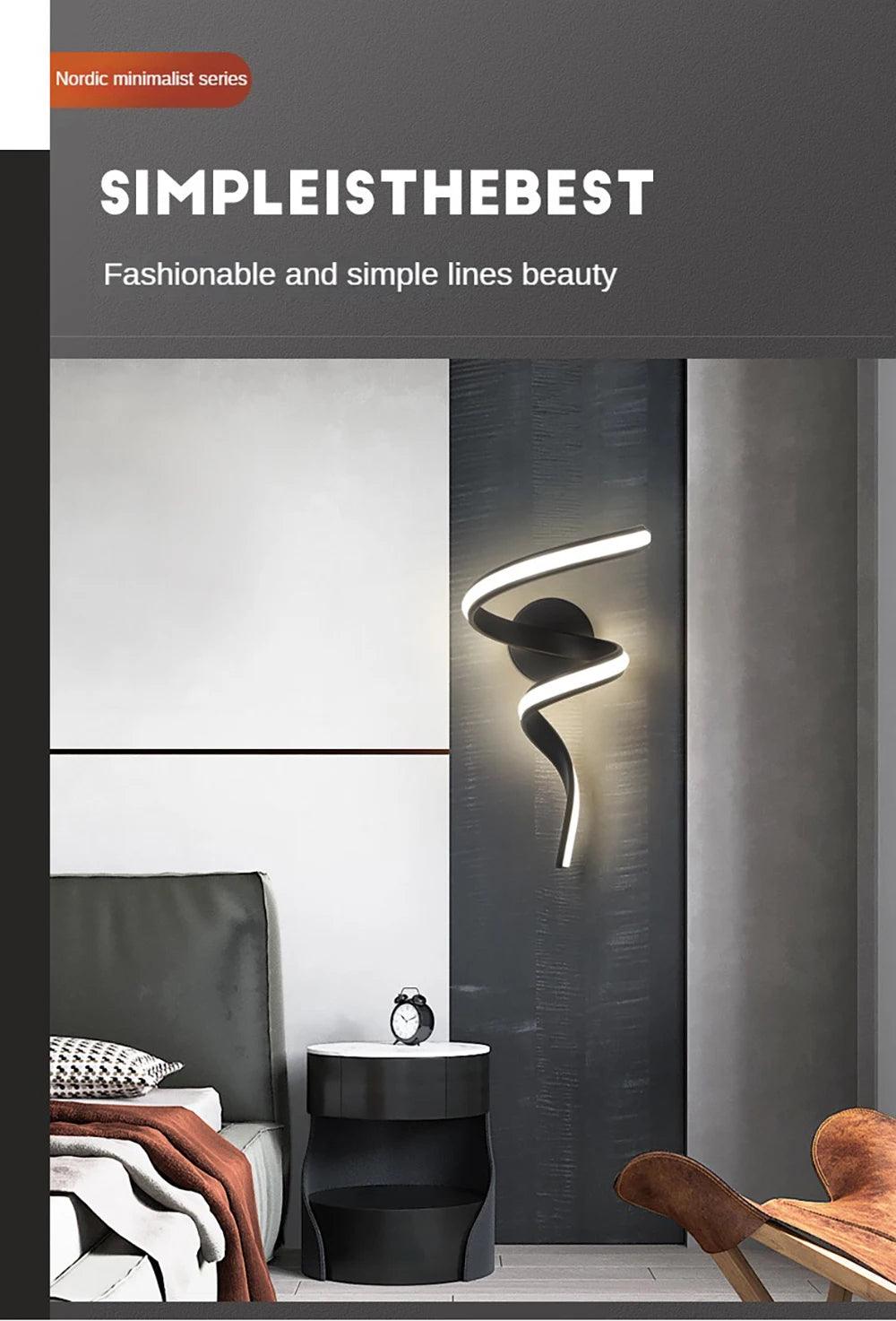 Modern Minimalist LED Wall Lamp Home Indoor Decor wall Sconce For Living Room HomeRoots Supply