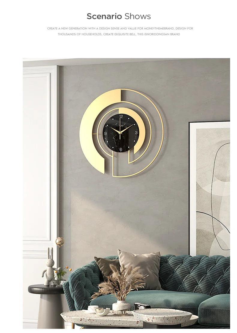 Nordic Wall Clocks Stylish Metal Living Room Clocks Elegant Rooms Ornaments Clock Mechanism Silent Luxury Clock Watch Decoration HomeRoots Supply