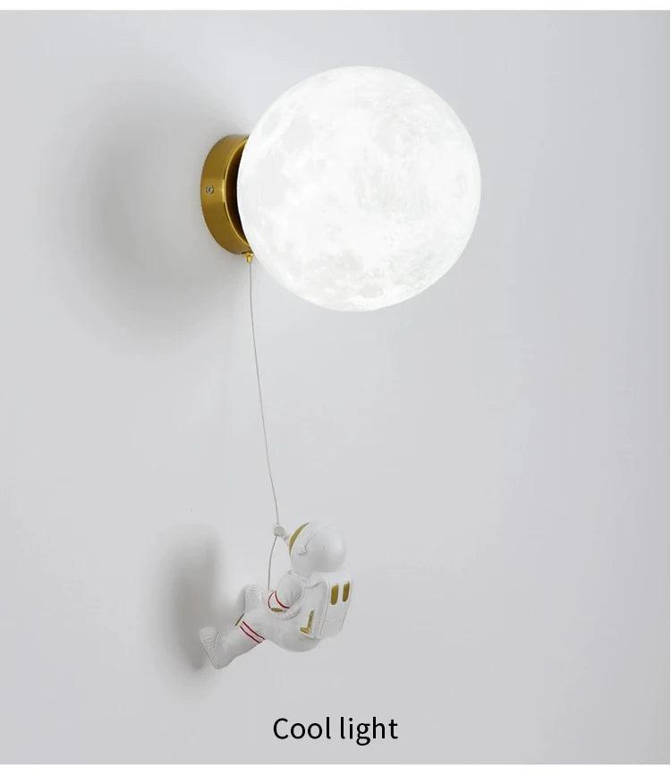 Astronaut LED Moon Wall Lamp HomeRoots Supply