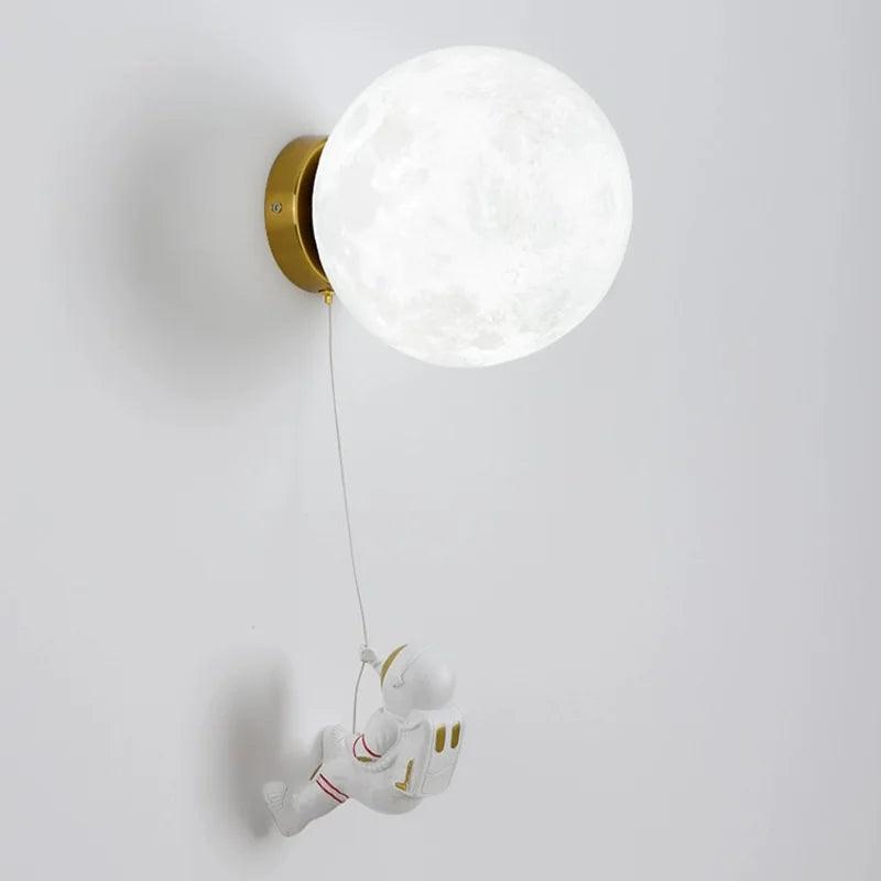 Astronaut LED Moon Wall Lamp HomeRoots Supply