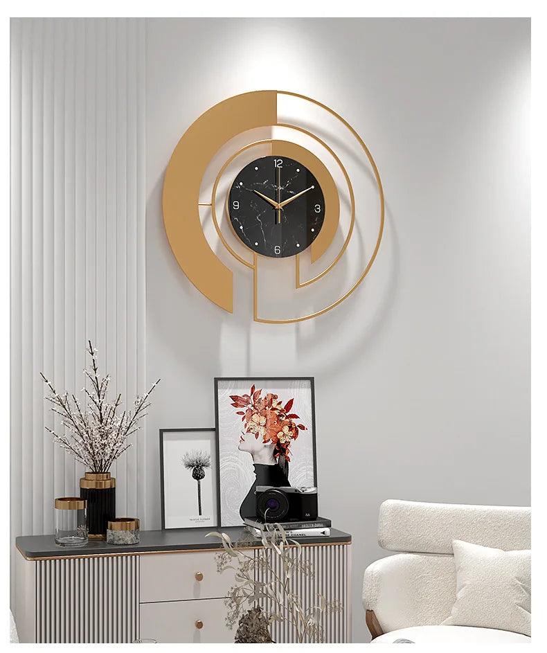 Nordic Wall Clocks Stylish Metal Living Room Clocks Elegant Rooms Ornaments Clock Mechanism Silent Luxury Clock Watch Decoration HomeRoots Supply