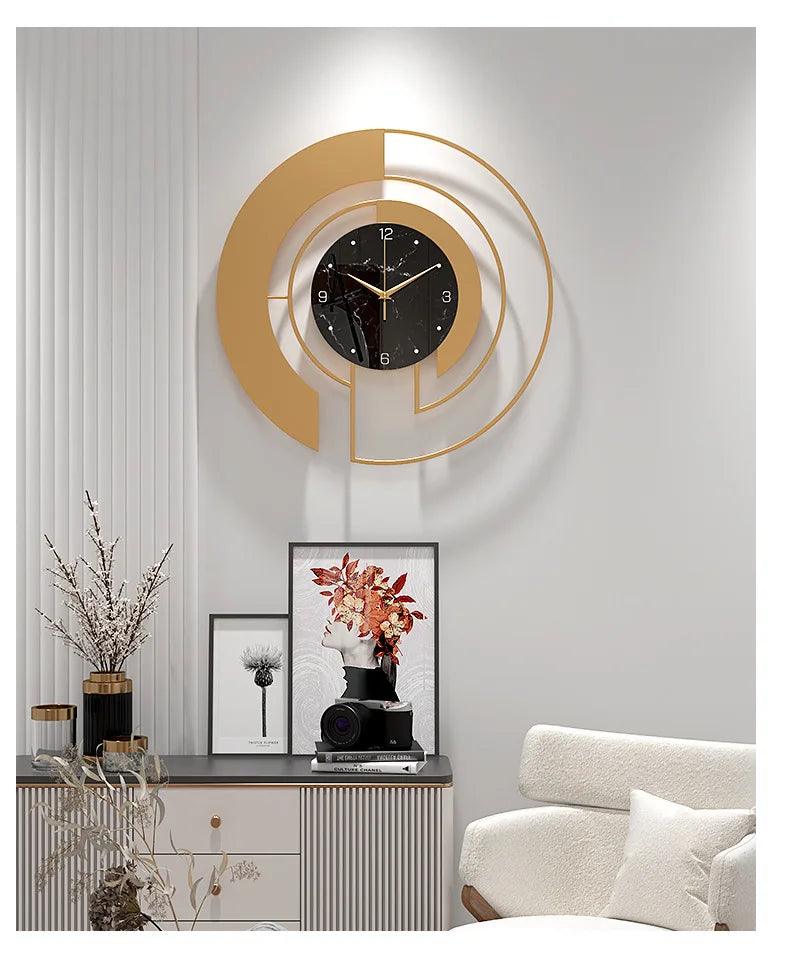 Nordic Wall Clocks Stylish Metal Living Room Clocks Elegant Rooms Ornaments Clock Mechanism Silent Luxury Clock Watch Decoration HomeRoots Supply