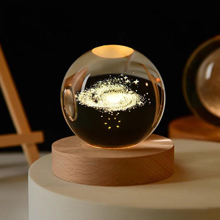 LED Night Light Milky Way Galaxy .Solar System. Crystal Ball Children Night Lamp HomeRoots Supply