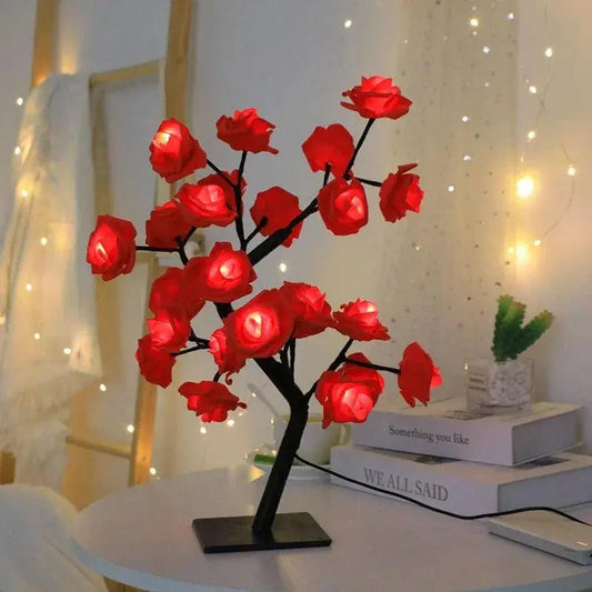 24 LED Red Rose Tree Lights Table lamp My Store