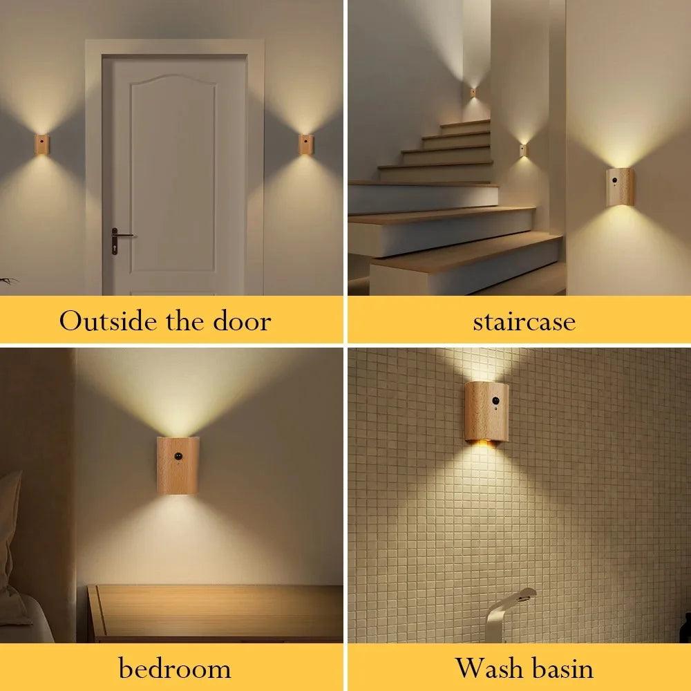 Wooden Motion Sensor Night Light HomeRoots Supply