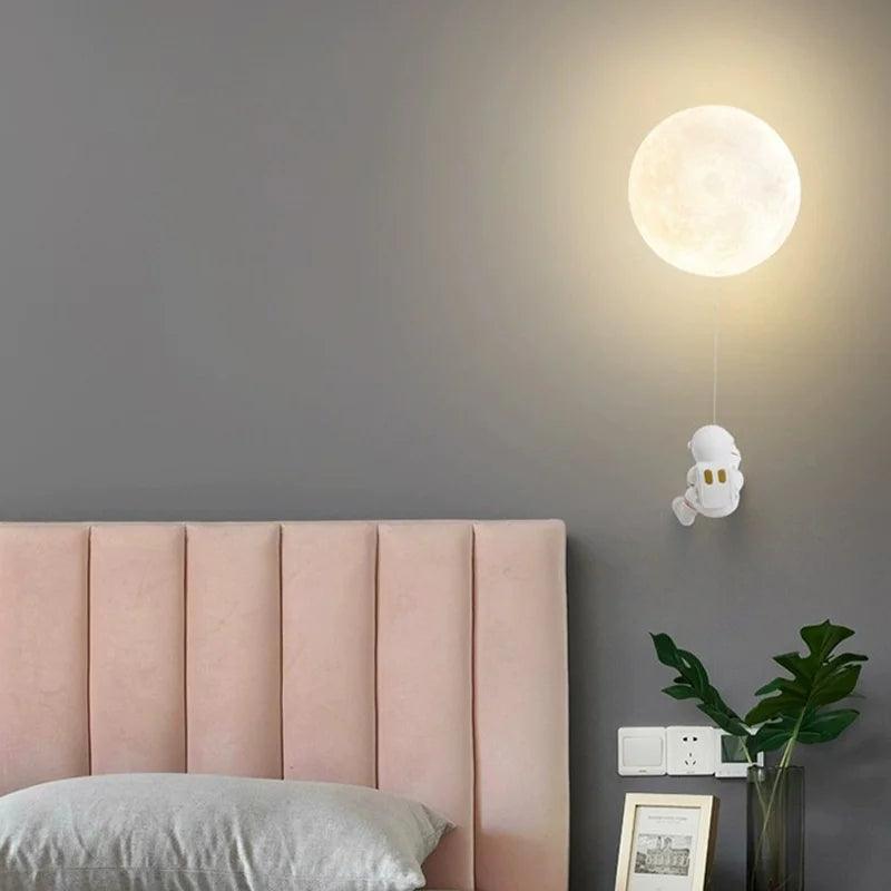 Astronaut LED Moon Wall Lamp HomeRoots Supply