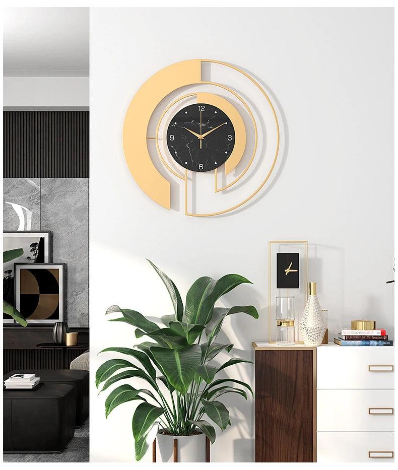 Nordic Wall Clocks Stylish Metal Living Room Clocks Elegant Rooms Ornaments Clock Mechanism Silent Luxury Clock Watch Decoration HomeRoots Supply