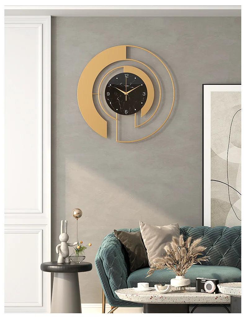 Nordic Wall Clocks Stylish Metal Living Room Clocks Elegant Rooms Ornaments Clock Mechanism Silent Luxury Clock Watch Decoration HomeRoots Supply