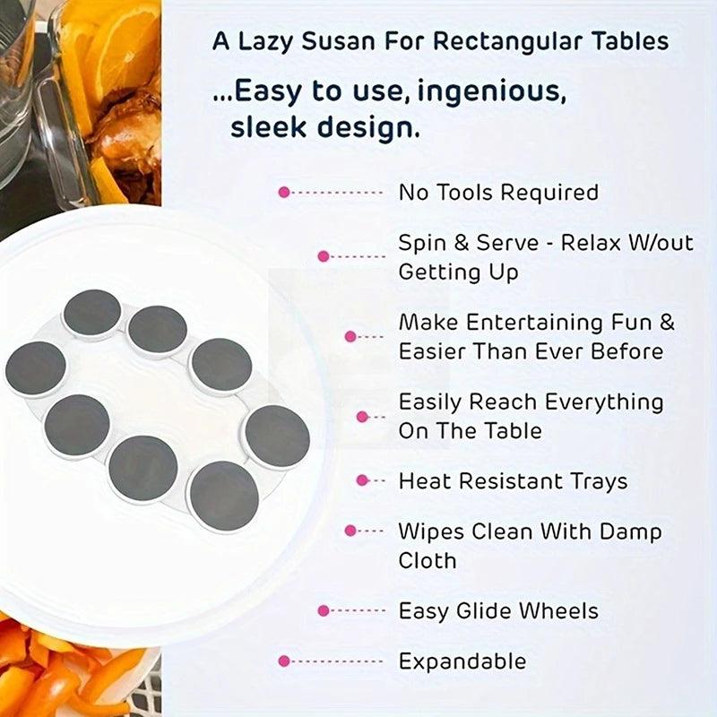 Rotating Dining Table Tray Food Serving Lazy Susan Tray Rotating Meal  for Home Restaurant Kitchen HomeRoots Supply