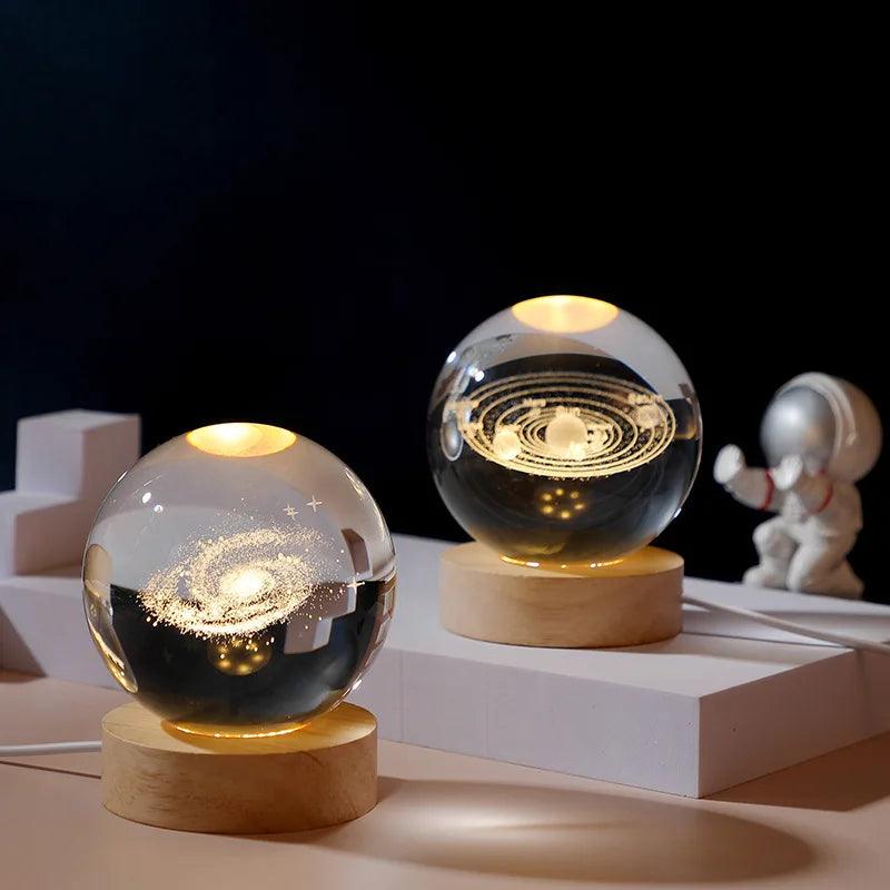 LED Night Light Milky Way Galaxy .Solar System. Crystal Ball Children Night Lamp HomeRoots Supply